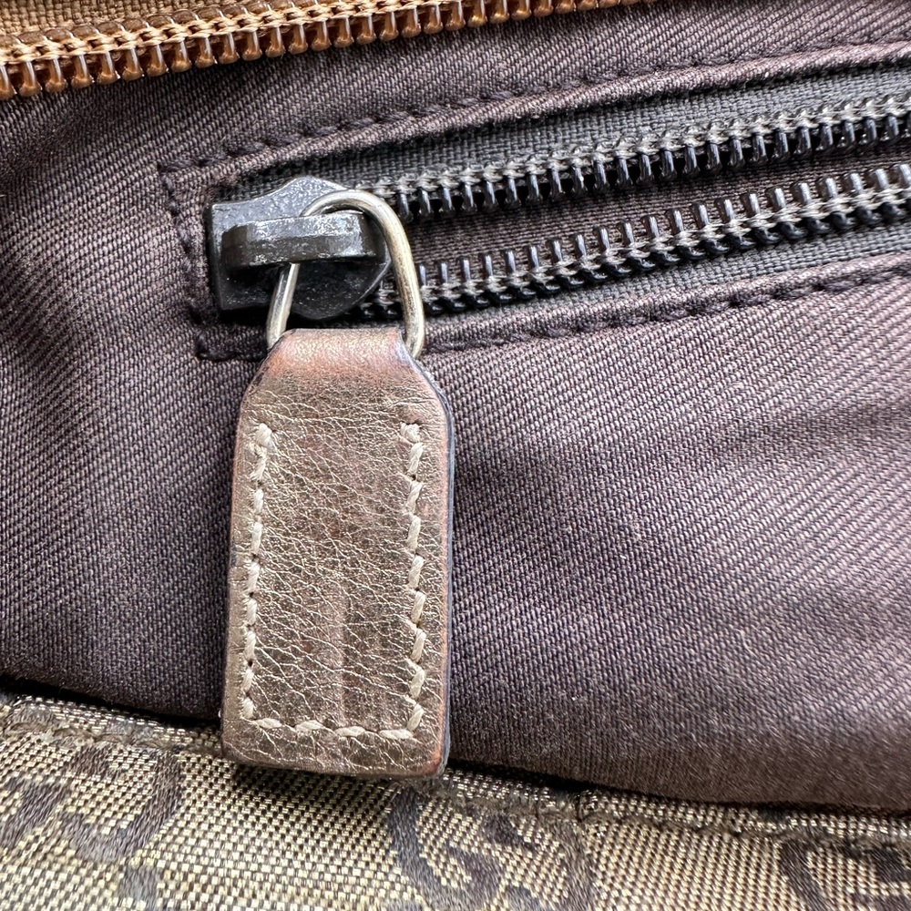 GUCCI GG Crystal Small Tote Bag Gold Gray Brown - Picture 12 of 15